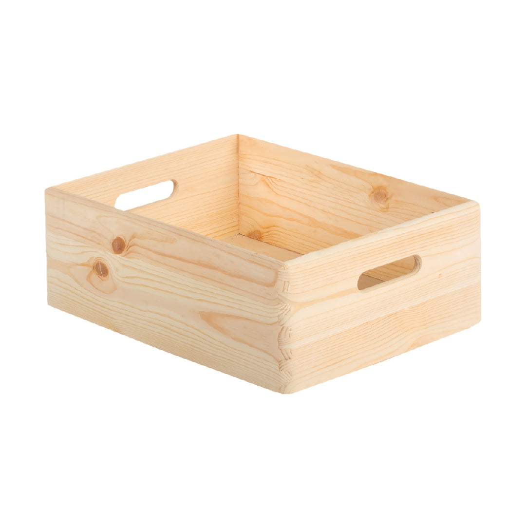 Wooden Storage Tray with Cutout Handles