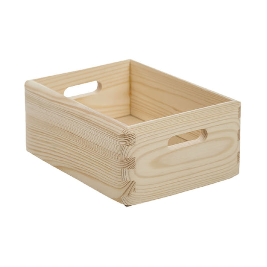 Wooden Storage Tray with Cutout Handles