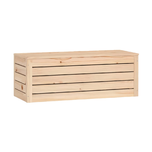 Solid Wood Storage Bench Trunk, Natural Pine Finish